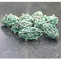 Hollow Dragon Football Dice Set - Silver Green