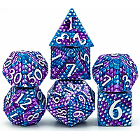 A Role Playing Dice Set: Metallic - Dragon Scale Blue/Purple