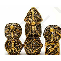 A Role Playing Dice Set: Metallic - Bone Dragon Copper