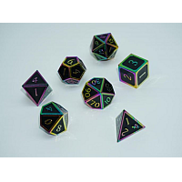 A Role Playing Dice Set: Metallic - Dark Rainbow