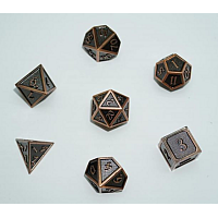 A Role Playing Dice Set: Metallic - Matt Copper with Copper Borders