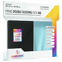 Gamegenic - Prime Double Sleeving Pack Clear/Black (2x100 Sleeves)