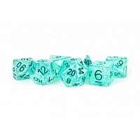 16mm Resin Flash Dice Poly Set Teal
