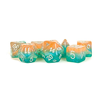 16mm Resin Poly Dice Set Layered Stardust Sunset