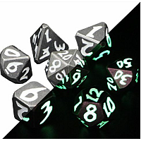 Glow Green Metal Dice Set - Glow Stone